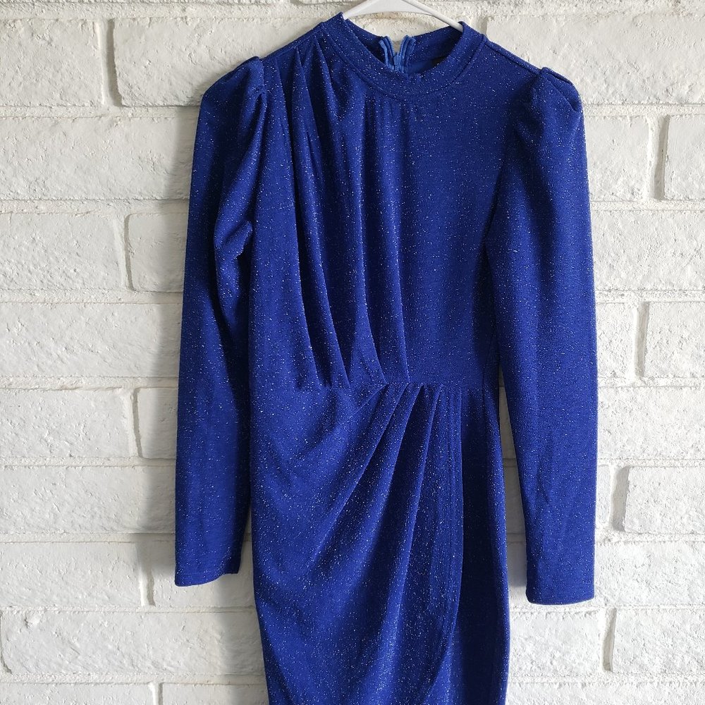 Blue Sparkly Long Sleeve Dress Sz S